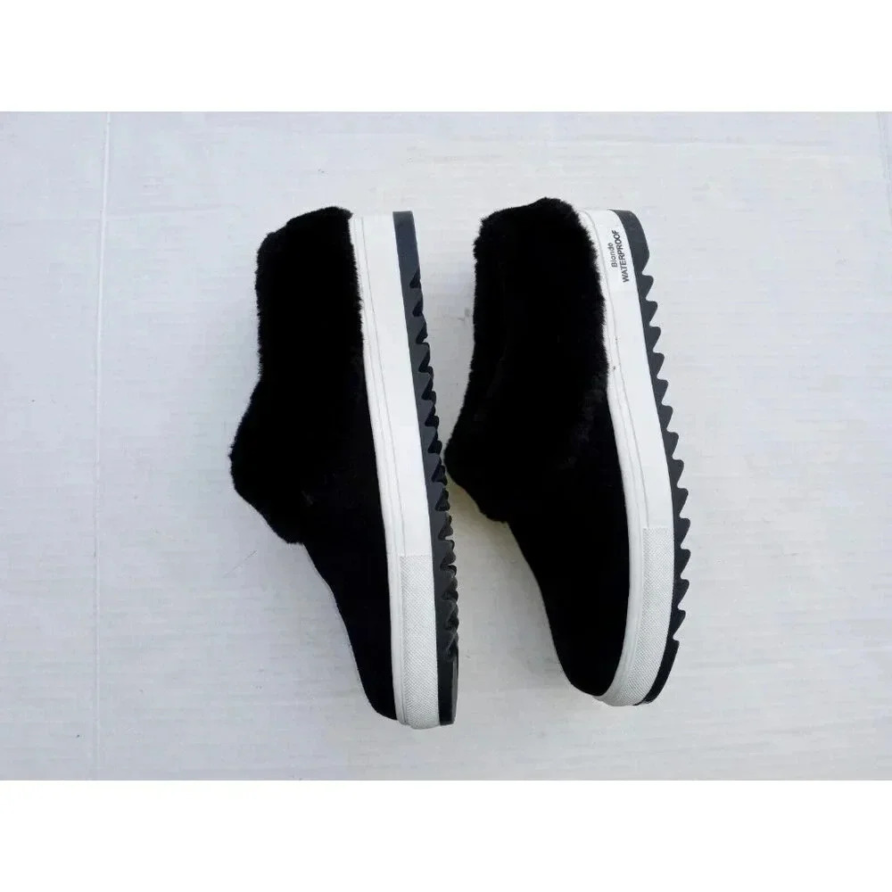 Blondo Suri Waterproof Suede Slip-On Sneaker Faux-Fur Lining in Black Womens 7M - Picture 5 of 9